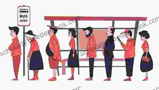 A Group Of People From Different Ages And Backgrounds Standing At A Bus Stop, Waiting For The Bus. Buses: Another Life Malcolm Batten