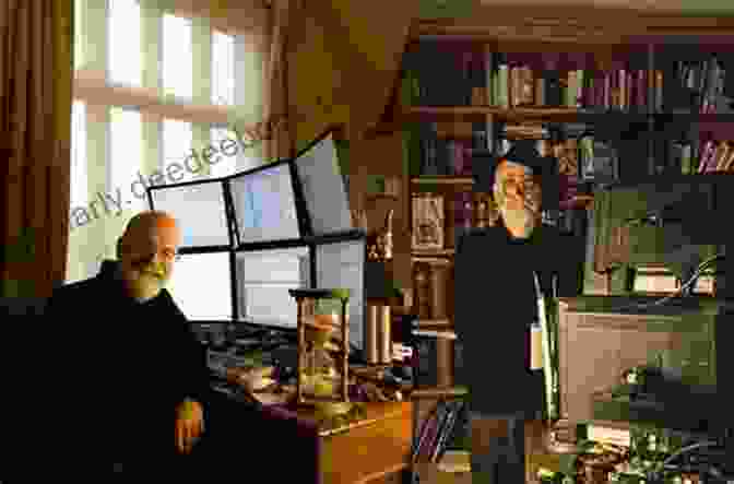 A Portrait Of Terry Pratchett, A Renowned English Fantasy Author, Sitting At A Writing Desk With A Pen In His Hand. Before He Was Commodore Terry Pratchett