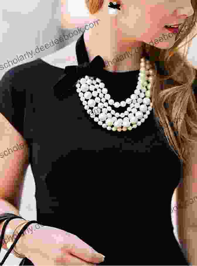 A Woman Wearing A Simple Outfit Accessorized With A Statement Necklace And Earrings. Chic On A Shoestring: Simple To Sew Vintage Style Accessories
