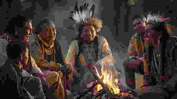 An Illustration Of A Native American Elder Sitting By A Campfire, Sharing Wisdom And Teachings To A Group Of Listeners. Native American Myths (Dover Thrift Editions: Literary Collection)