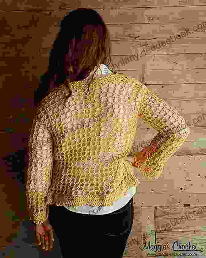 Back View Of The Crochet Pattern Super Easy Filet Cardigan Pa873 Crochet Pattern Super Easy Filet Cardigan PA873 R