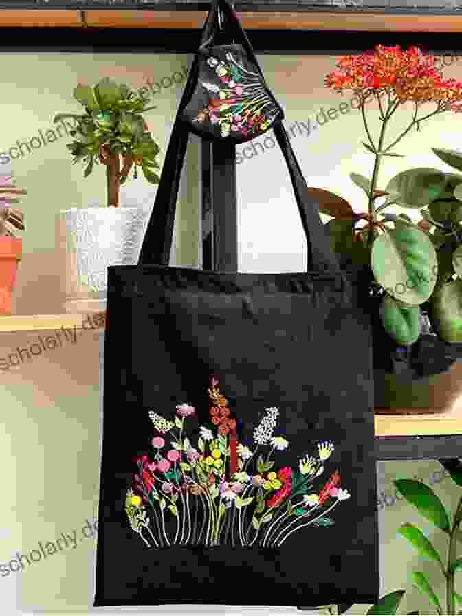 Floral Embroidery On A Canvas Tote Bag Kaffe Fassett S Bold Blooms: Quilts And Other Works Celebrating Flowers