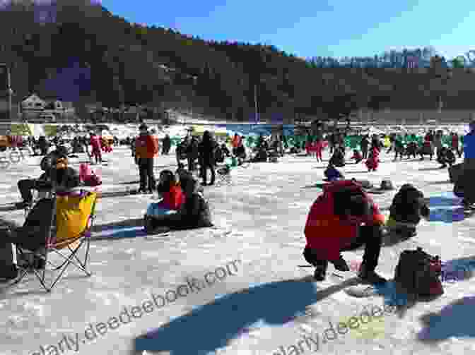 Ice Fishing In Pyeongchang Korea Travel Trip On January 2024: South Korea Everland And Ski Resort Korea Myeongdong Shopping Street Strawberry Korea Keang Bok Korea