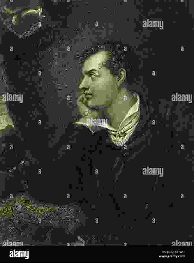 Intricate Engraving Depicting Lord Byron In A Contemplative Pose, Surrounded By Symbols Of His Literary Prowess And Romantic Sensibilities The Selected Poetry Of Lord Byron