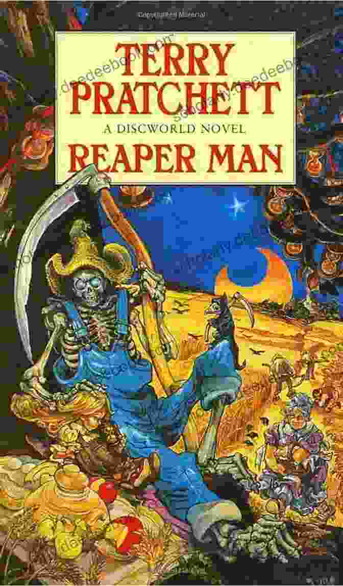 The Reaper Man Book Cover, Depicting The Grim Reaper Himself Standing In A Field Of Flowers, Scythe In Hand. Reaper Man: A Novel Of Discworld
